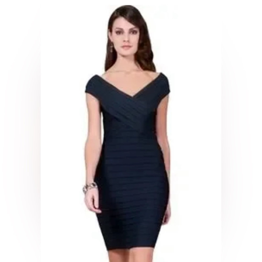 Tadashi Shoji Navy Bodycon Dress, Size XS